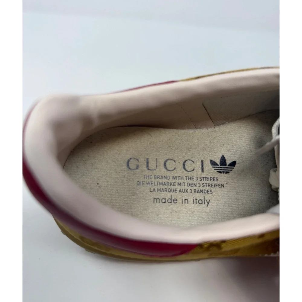 Gucci X Adidas Gazelle Sneaker GG Monogram Beige Size 10.5 US
